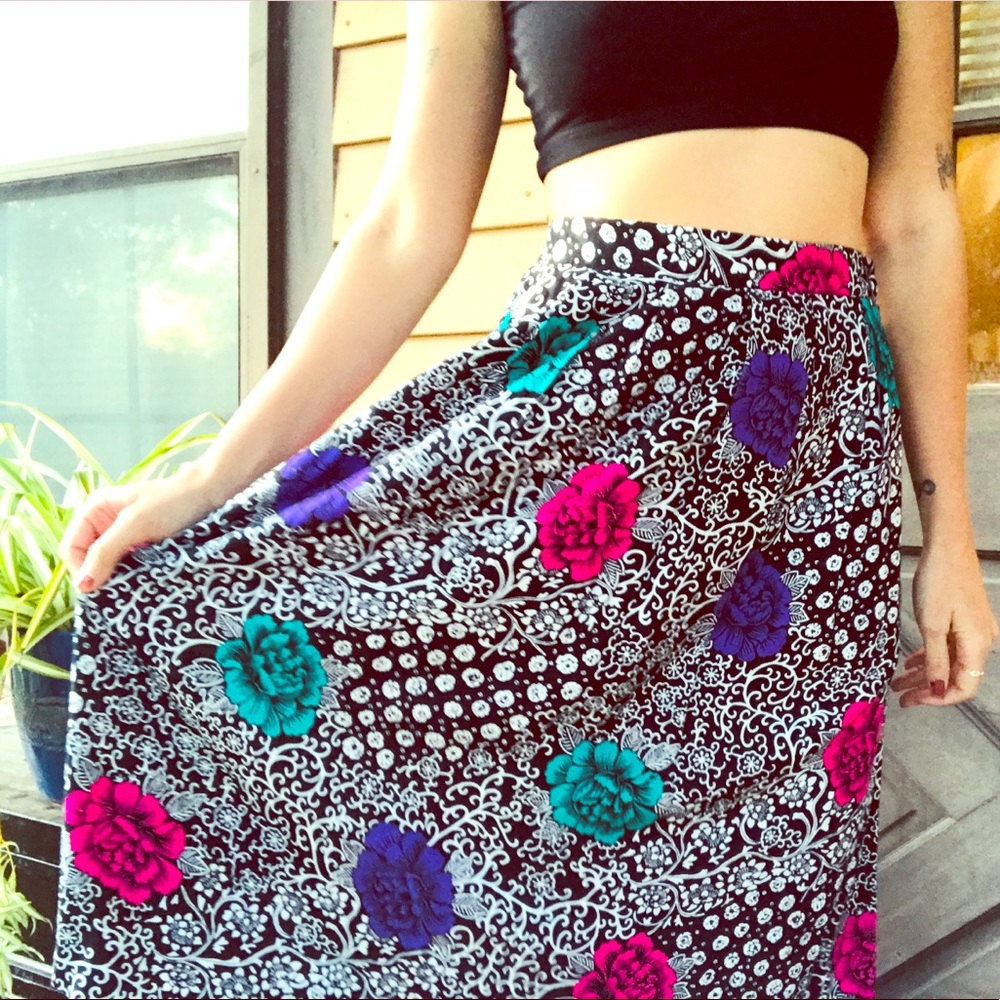 {vintage} floral skirt